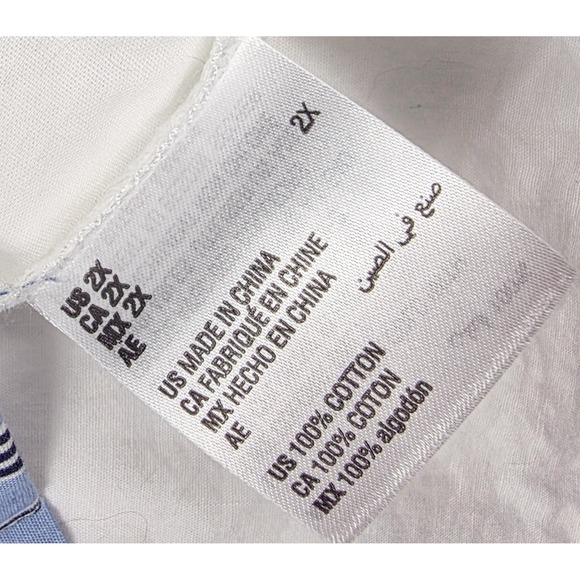 And Now This Cropped Blue Stripe & White‎ Colorblock L/S Shirt Women's Size 2XL - Picture 3 of 5